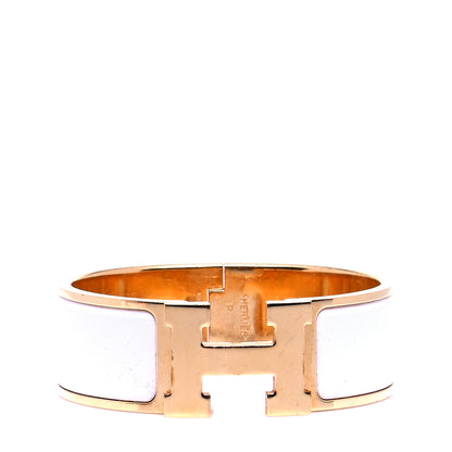 Hermes Enamel Wide Clic Clac H Bracelet PM White 1 of 6