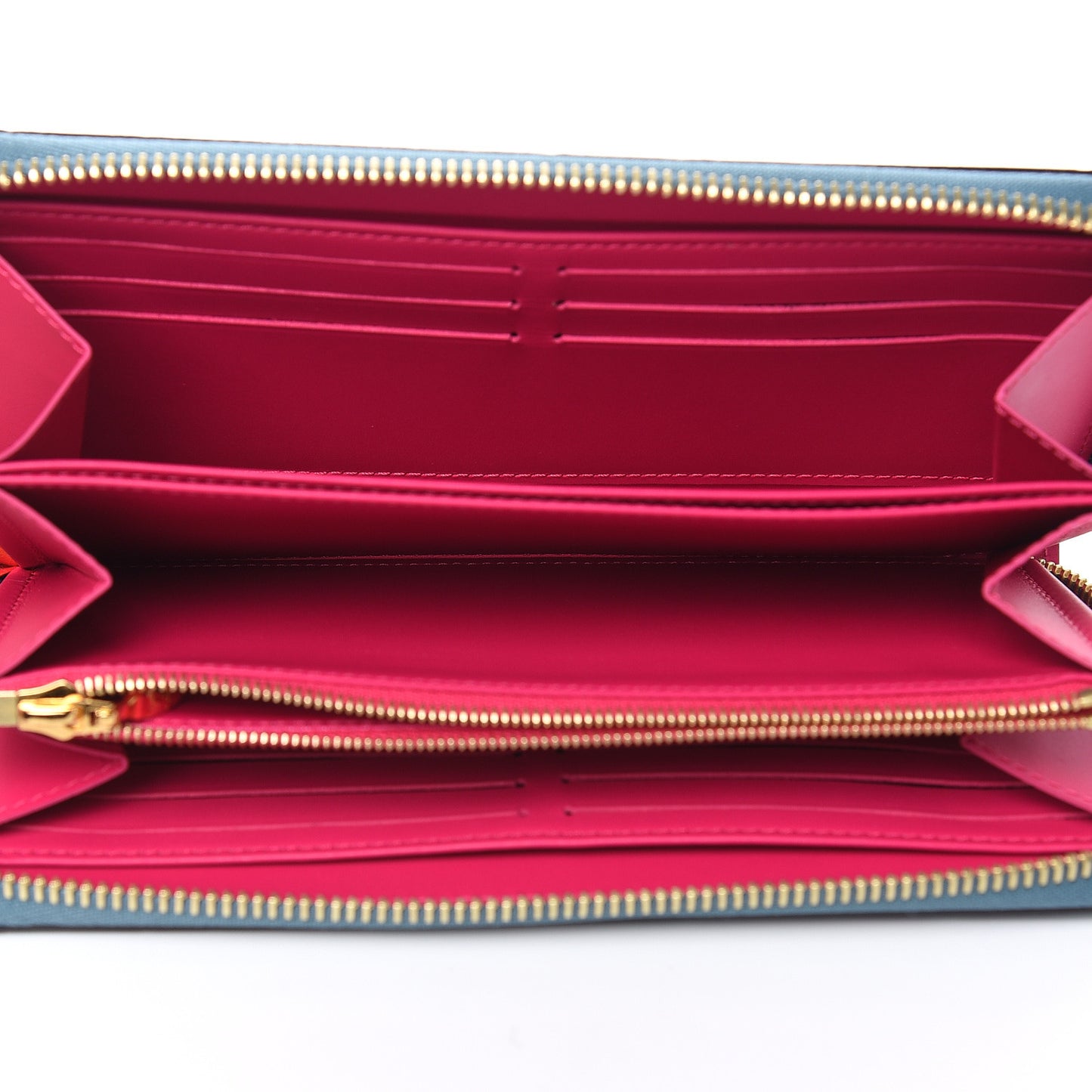 Metallic Vernis Degrade Zippy Wallet Blue Pink