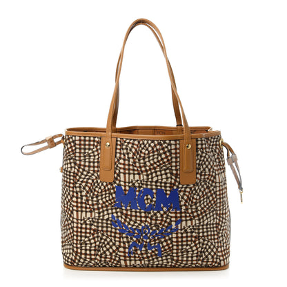 MCM Visetos Medium Liz Reversible Shopper Tote Cognac 10 of 17