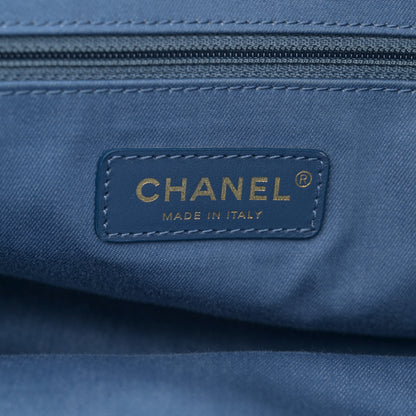 Chanel Denim Quilted Denim Mood Maxi Shopping Bag Blue Multicolor 6 of 10