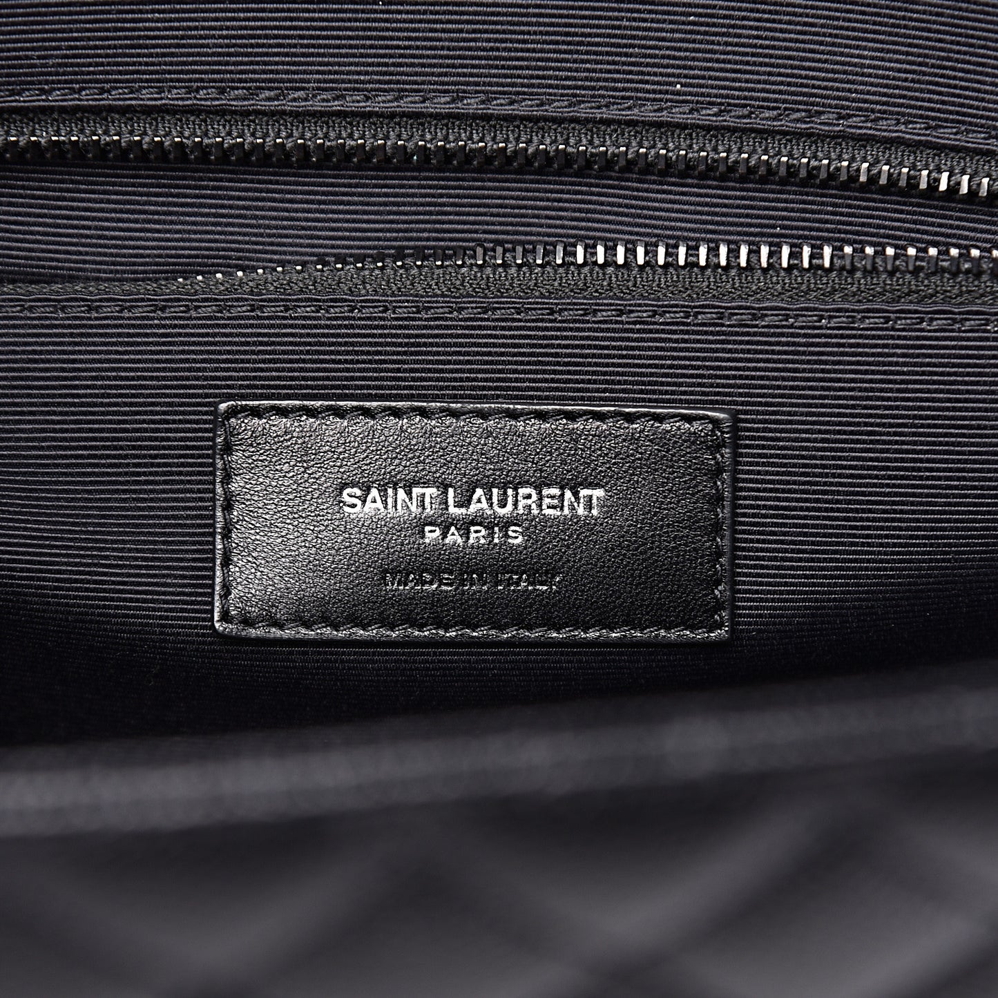 Grain De Poudre Textured Mixed Matelasse Large Triquilt Monogram Monochrome Satchel Black