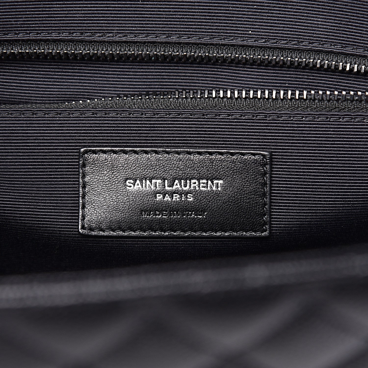Saint Laurent Grain De Poudre Textured Mixed Matelasse Large Triquilt Monogram Monochrome Satchel Black 7 of 11