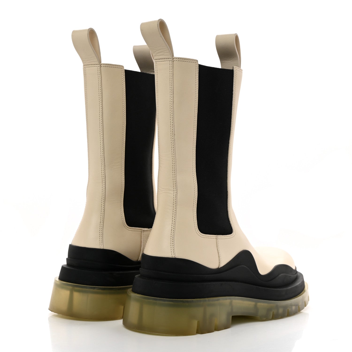 Bottega Veneta Calfskin The Tire Chelsea Boots 39 Wax Black Transparent 4 of 14