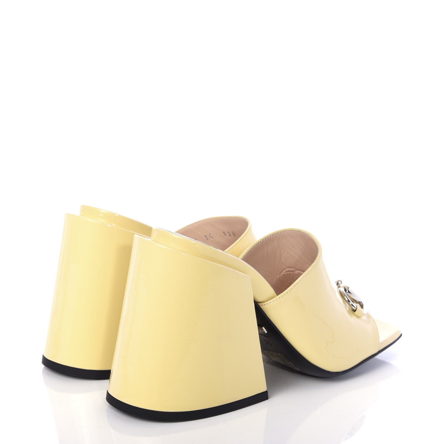 Gucci Patent Lexi Horsebit High-Heel Slide Sandals 35 Burro 4 of 11