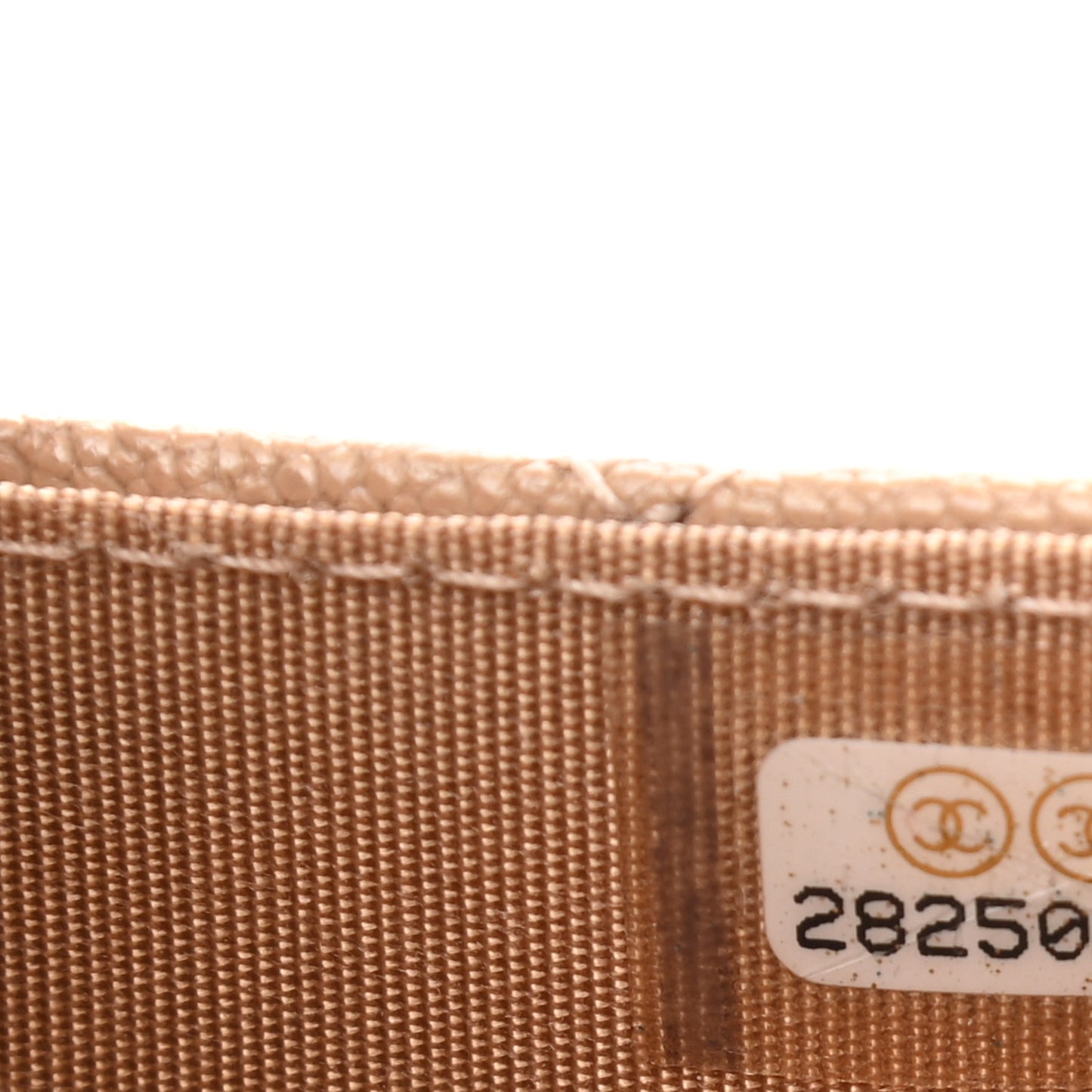 Caviar Quilted Boy Card Holder Wallet Beige