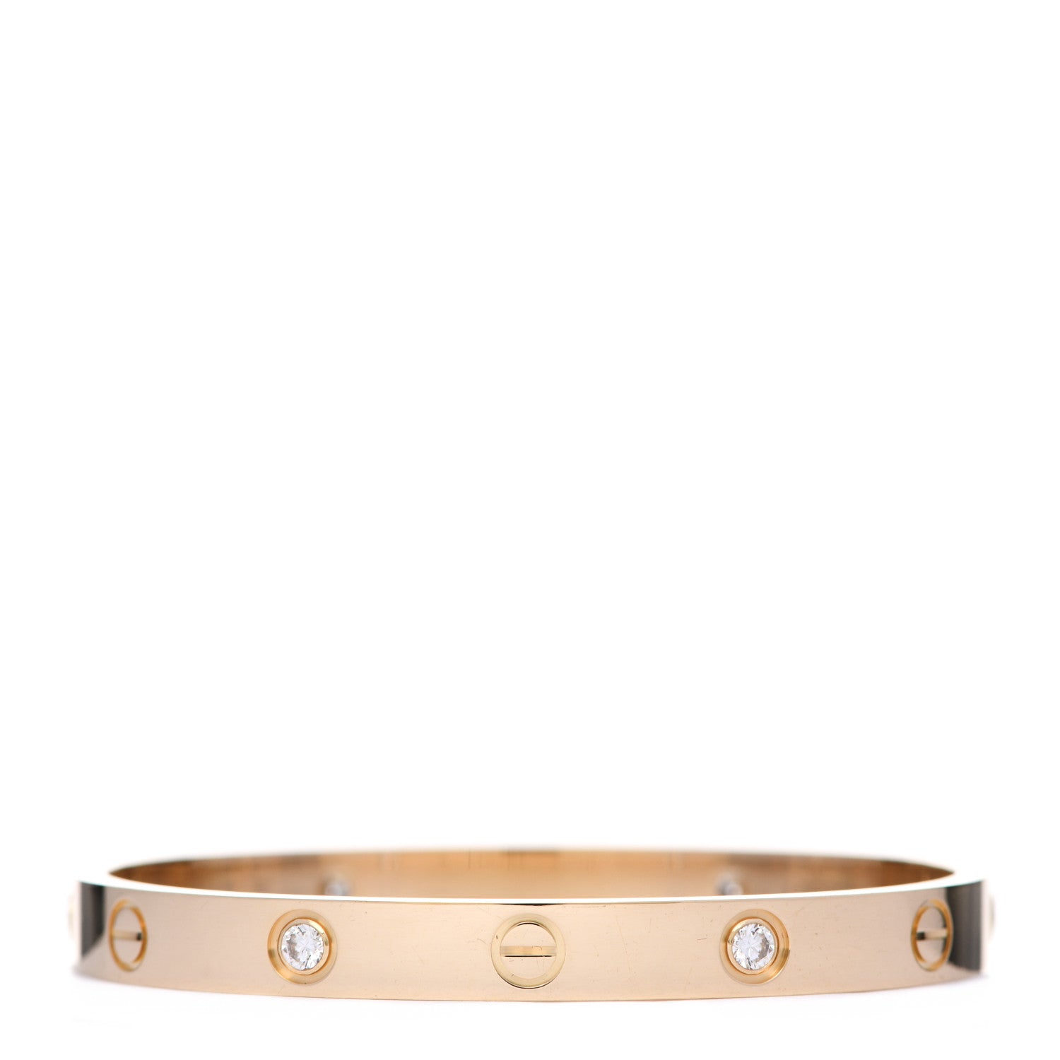 Cartier 18K Yellow Gold 4 Diamond LOVE Bracelet 16 3 of 7
