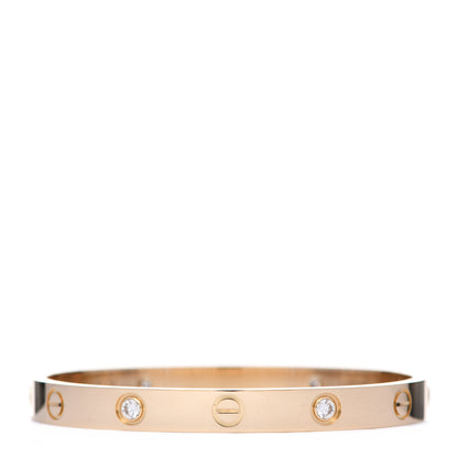 Cartier 18K Yellow Gold 4 Diamond LOVE Bracelet 16 3 of 7