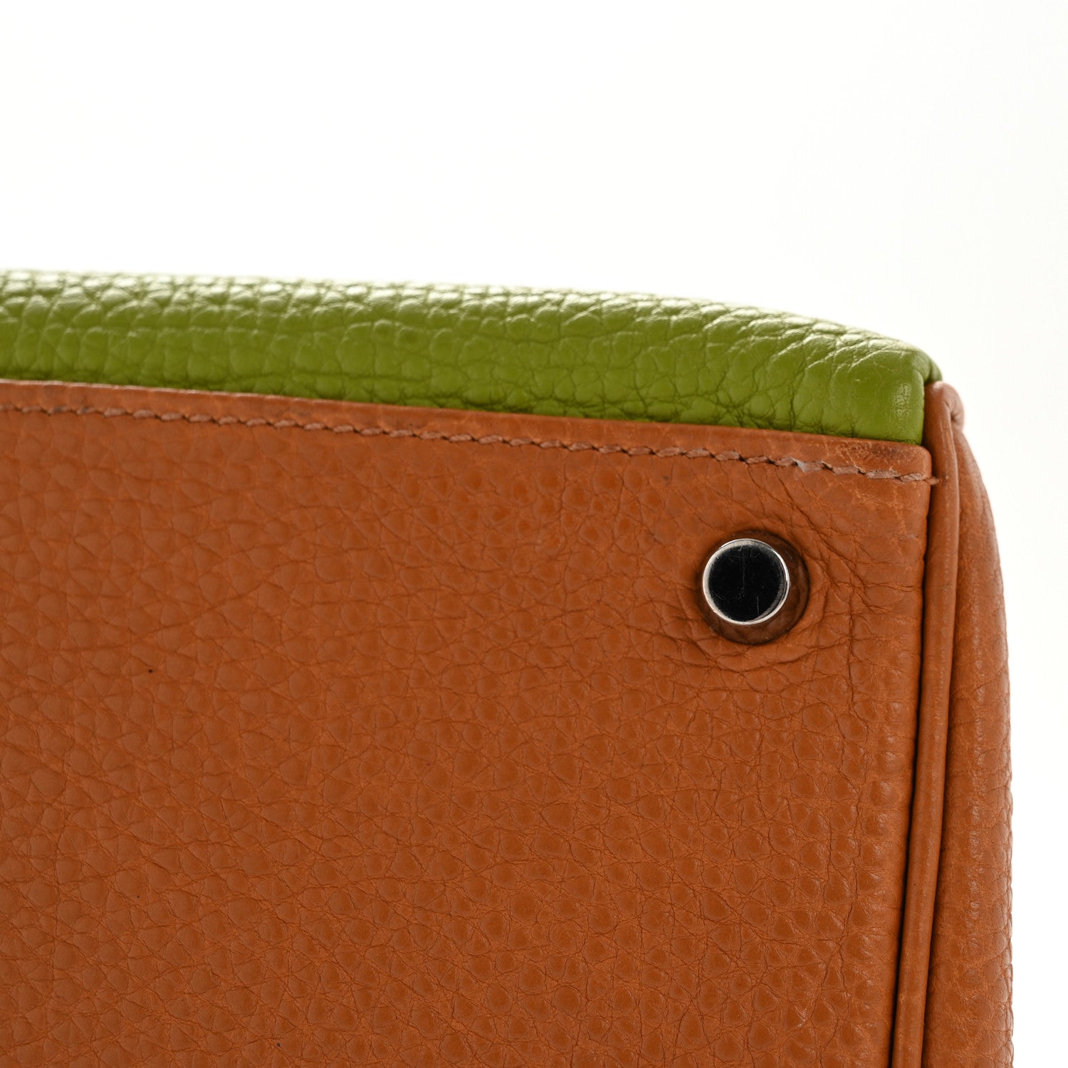 Hermes Fjord Togo Tri-Color Kelly Retourne 32 Vert Anis Gold Vert Olive 11 of 15