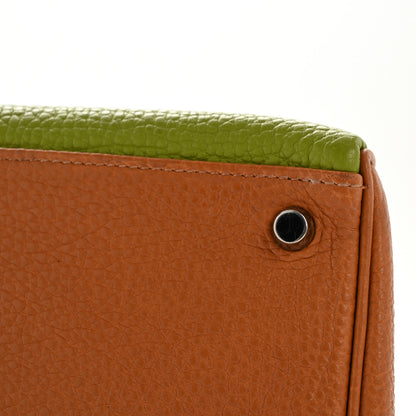 Hermes Fjord Togo Tri-Color Kelly Retourne 32 Vert Anis Gold Vert Olive 11 of 15