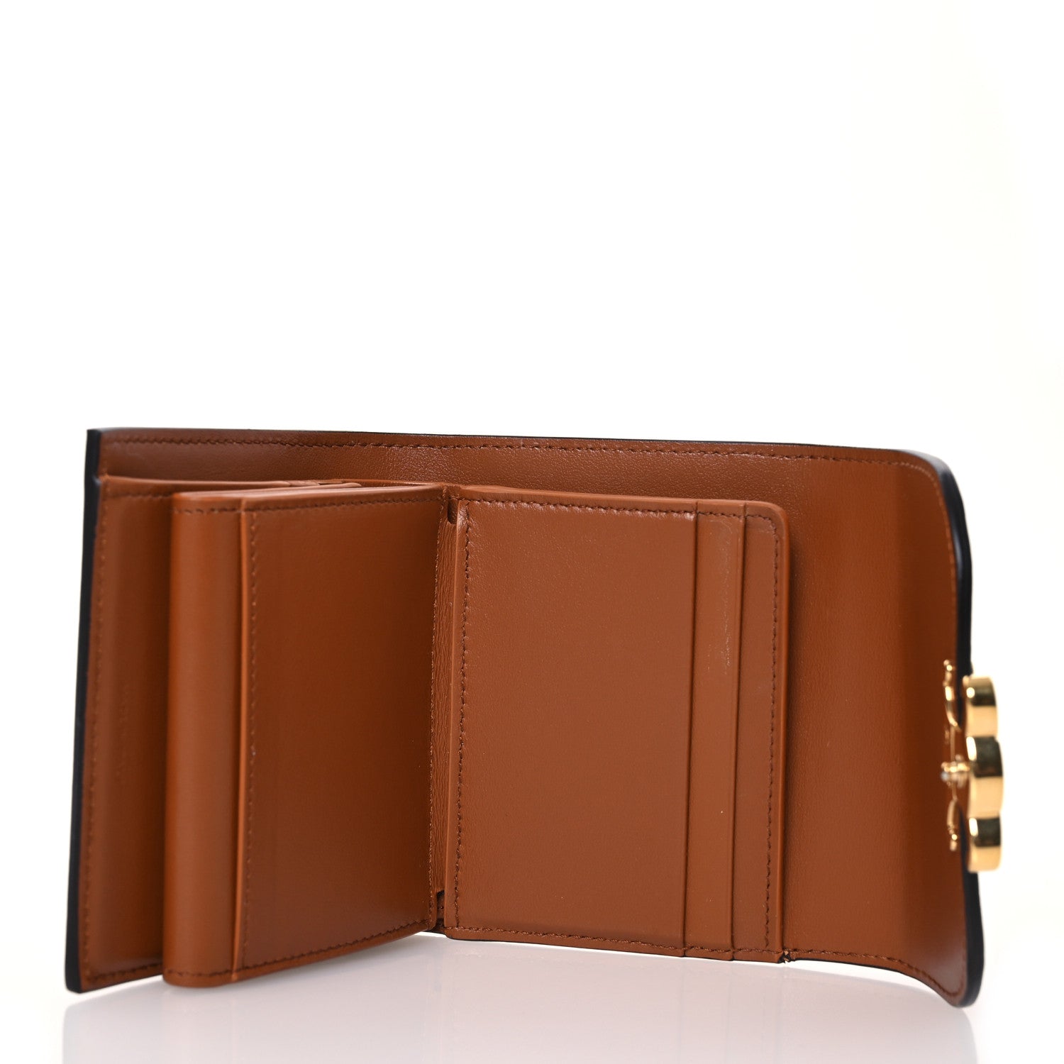 Celine Shiny Smooth Lambskin Small Triomphe Wallet Tan 6 of 16