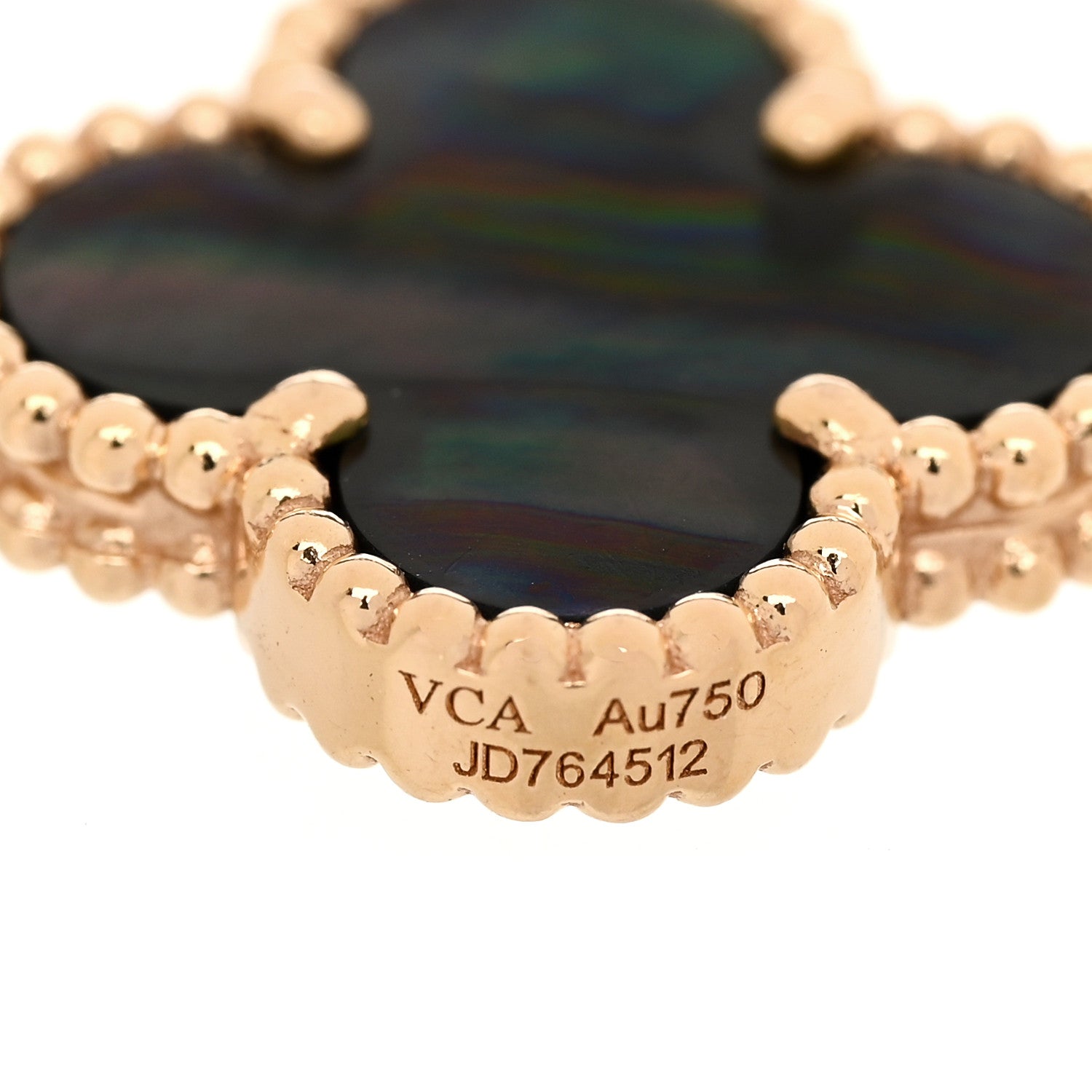 Van Cleef & Arpels 18K Rose Gold Diamond Gray Mother of Pearl 5 Motifs Vintage Alhambra Bracelet 4 of 6