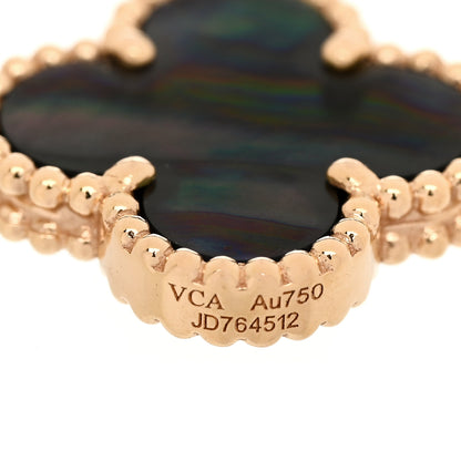 Van Cleef & Arpels 18K Rose Gold Diamond Gray Mother of Pearl 5 Motifs Vintage Alhambra Bracelet 4 of 6