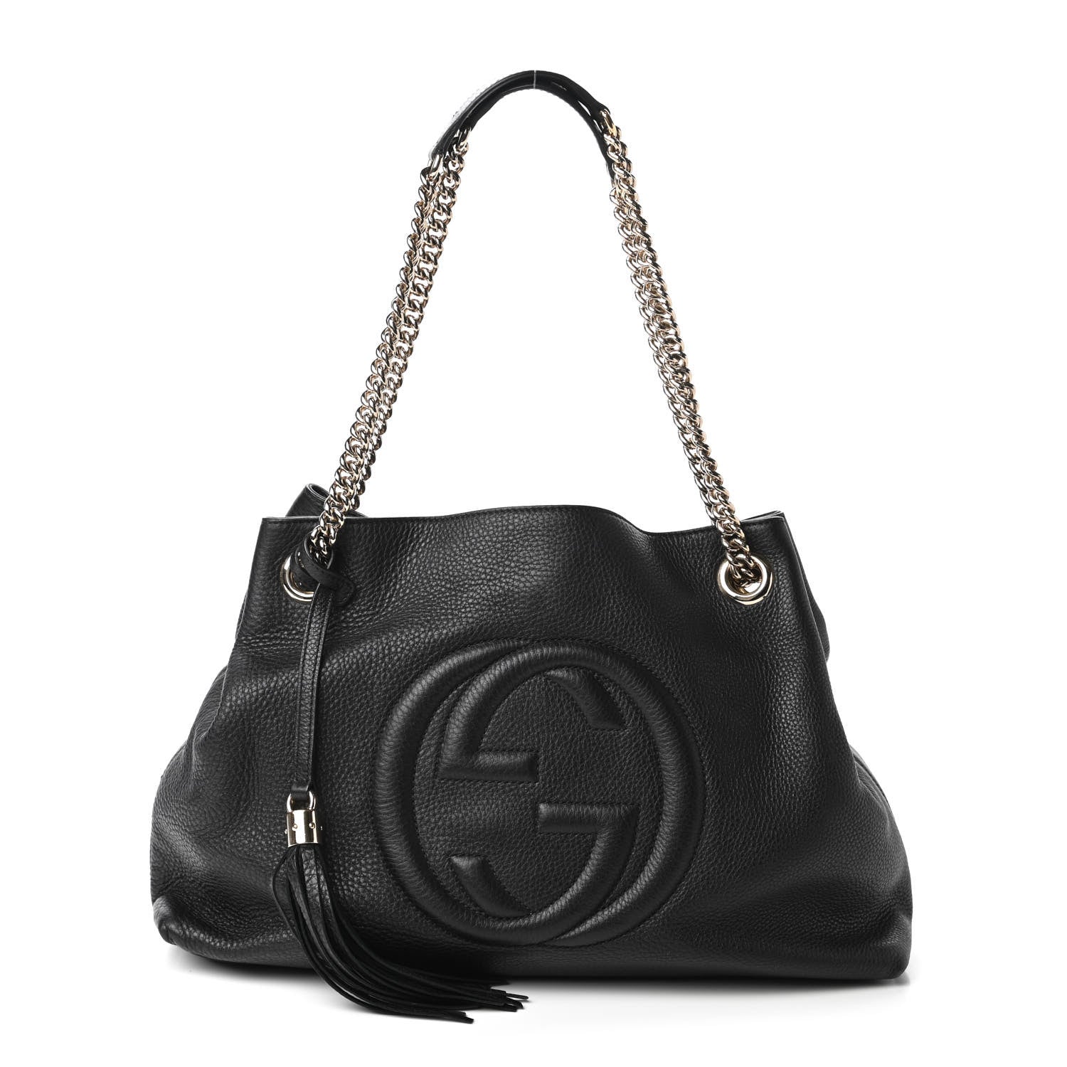Gucci Pebbled Calfskin Medium Soho Chain Shoulder Bag Black 1 of 10