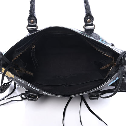 Balenciaga Agneau Graffiti All Over Classic Hardware S City Black Multicolor 4 of 4