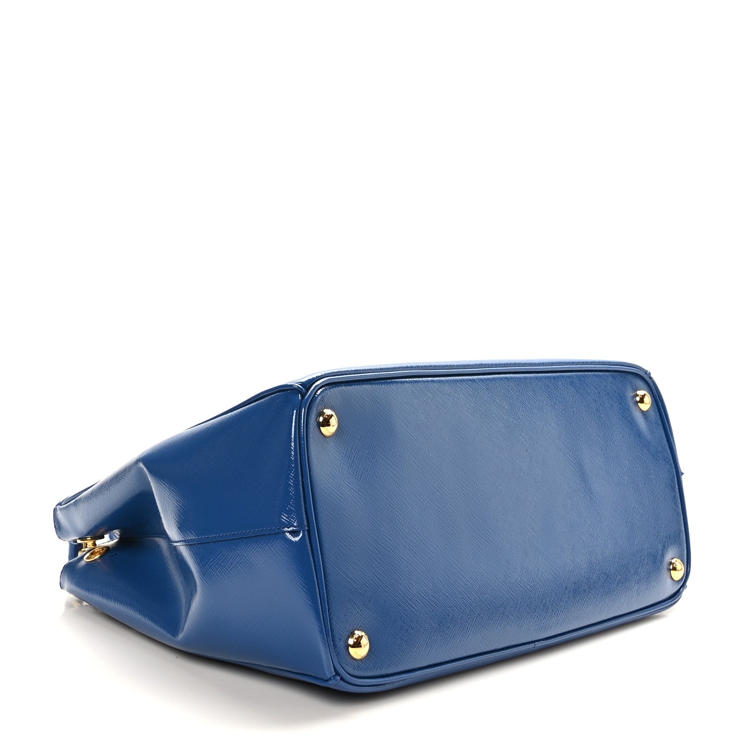 Prada Saffiano Vernice Medium Galleria Double Zip Azzurro Azzurro 4 of 8