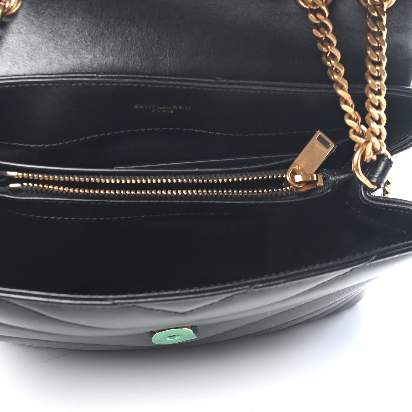 Calfskin Y Quilted Monogram Small Loulou Chain Satchel Black