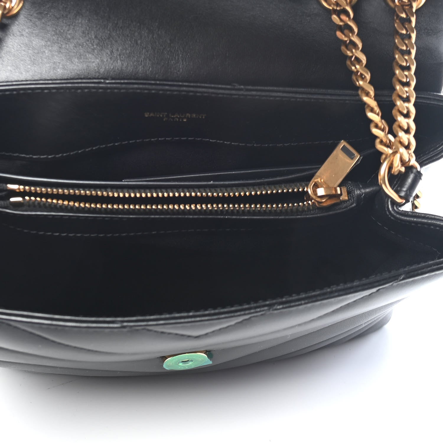 Saint Laurent Calfskin Y Quilted Monogram Small Loulou Chain Satchel Black 4 of 7