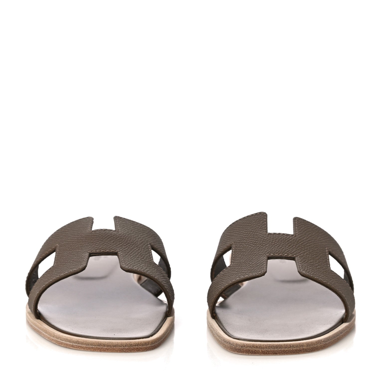 Hermes Epsom Oran Sandals 36.5 Etoupe 2 of 11