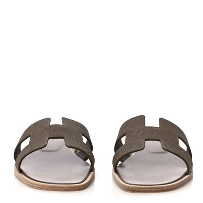 Hermes Epsom Oran Sandals 36.5 Etoupe 2 of 11