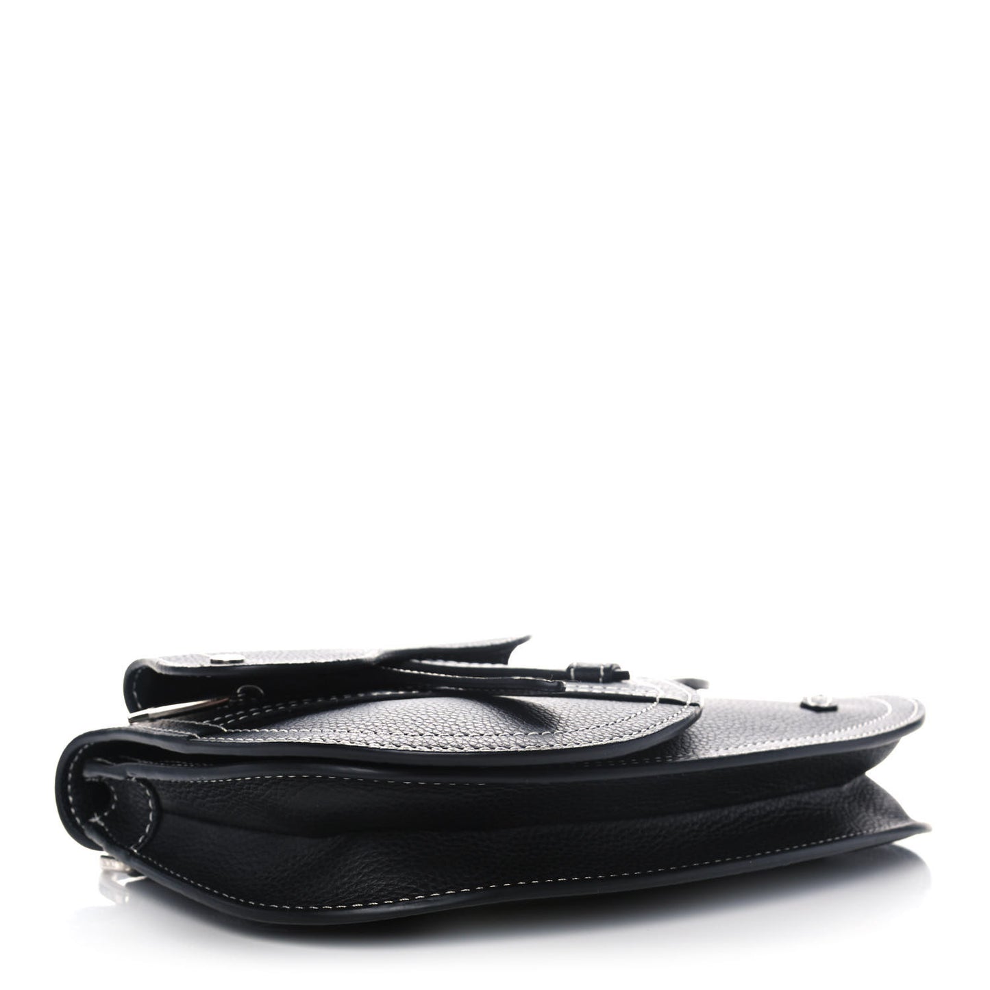 X KAWS Grained Calfskin Saddle Pouch Black