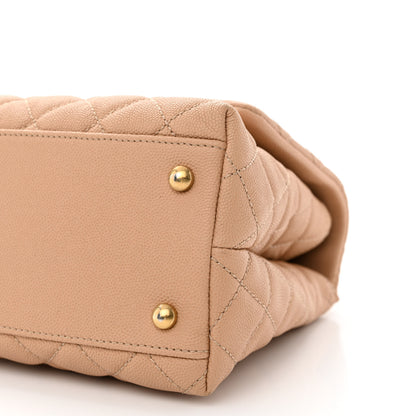 Chanel Caviar Lizard Embossed Quilted Small Coco Handle Flap Beige 10 of 11