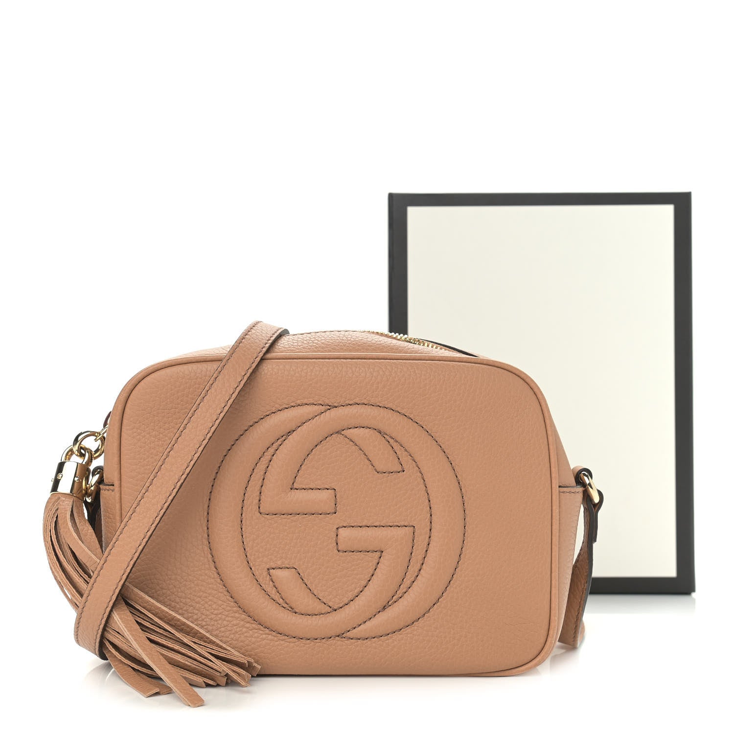 Gucci Pebbled Calfskin Small Soho Disco Bag Camelia 11 of 11