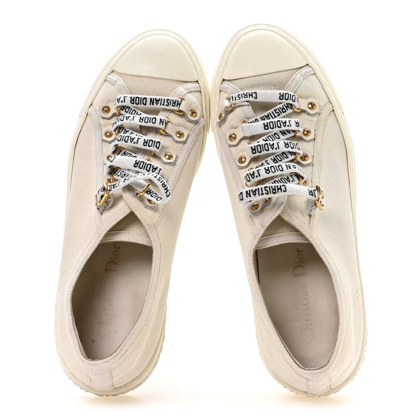 Canvas Walk'N'Dior Low Top Sneakers 38.5 White