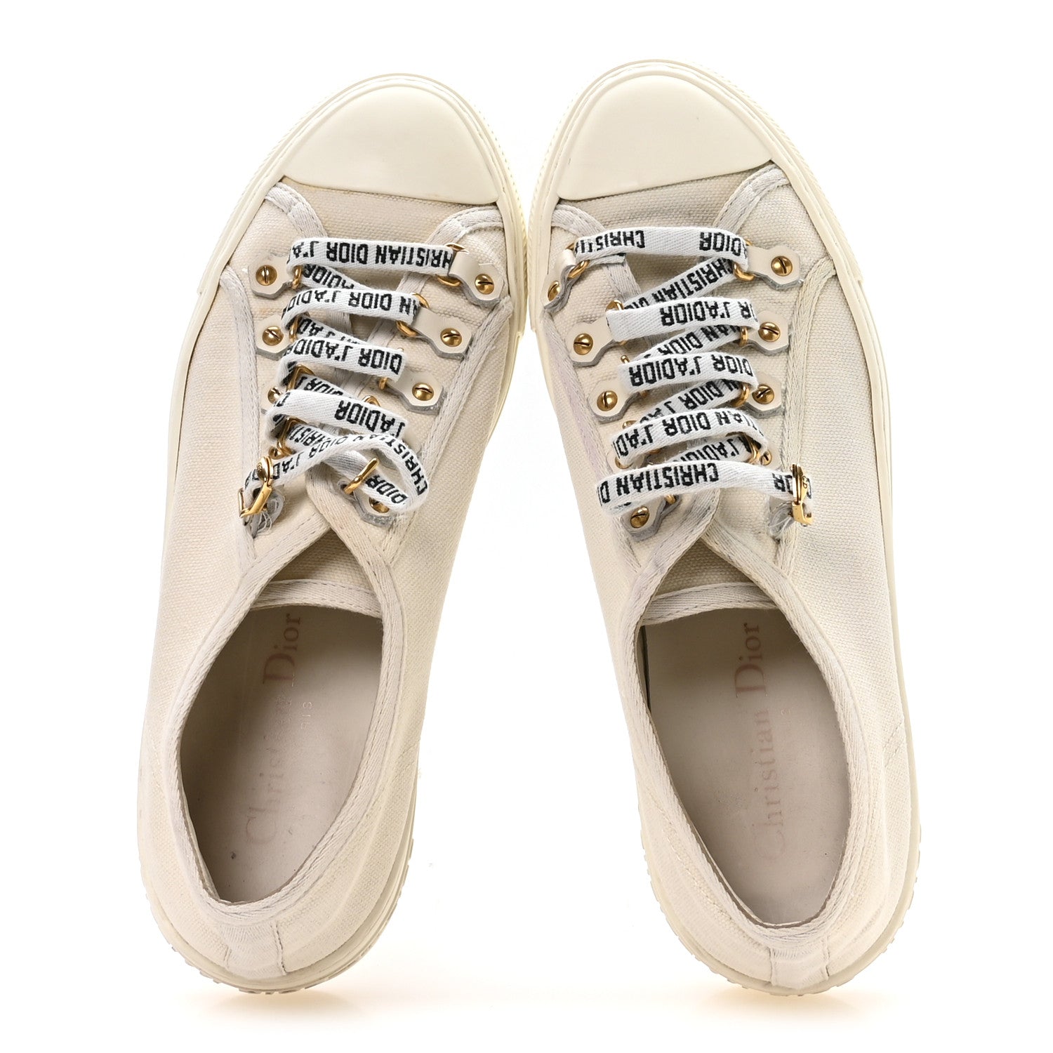 Christian Dior Canvas Walk'N'Dior Low Top Sneakers 38.5 White 2 of 8