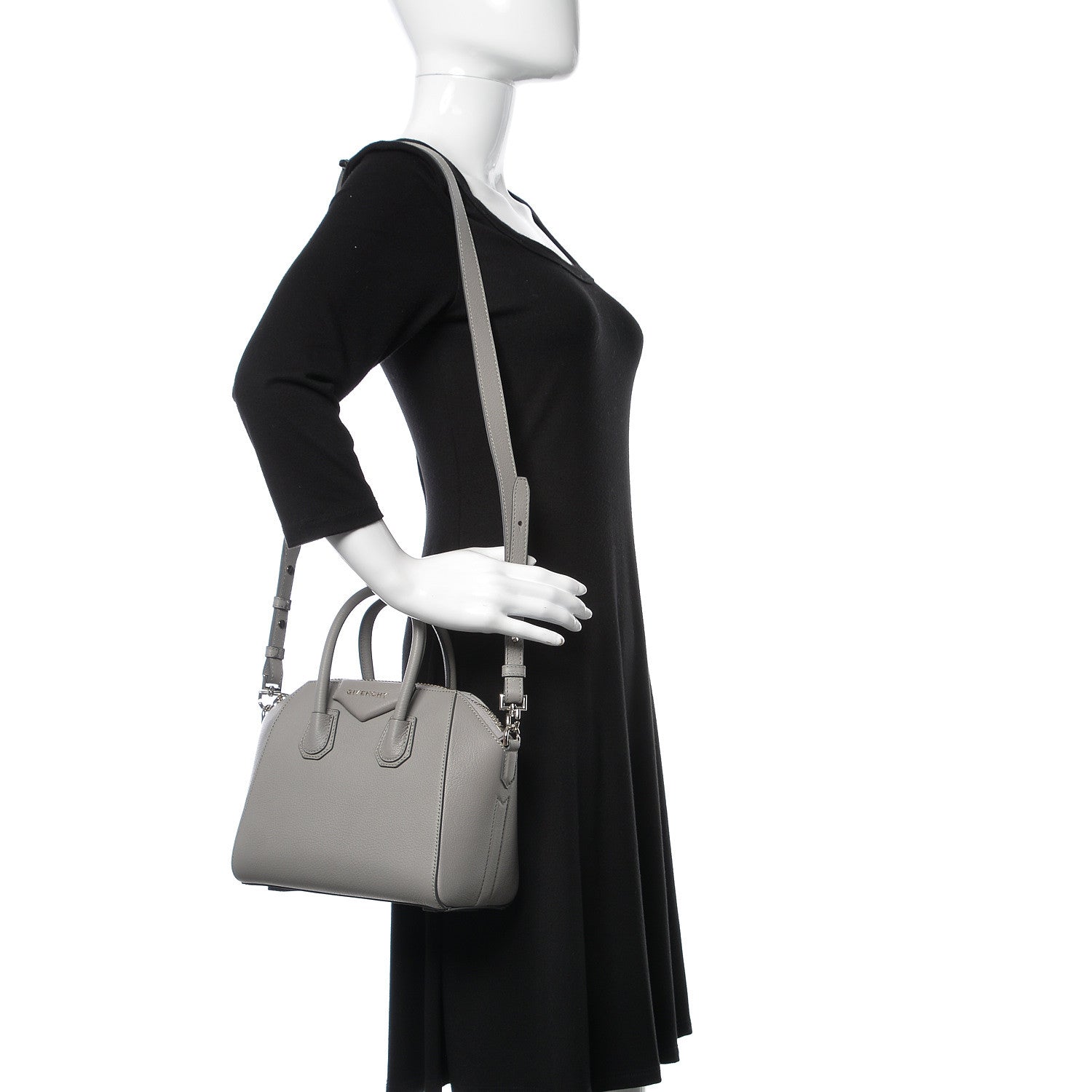 Givenchy Sugar Goatskin Mini Antigona Pearl Grey 2 of 9