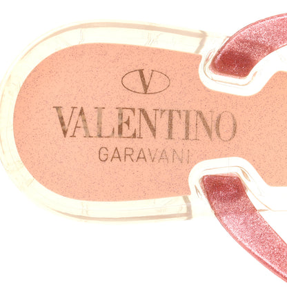 Valentino Garavani PVC Jelly Glitter Rockstud Bow Thong Sandals 35 Pink 6 of 7
