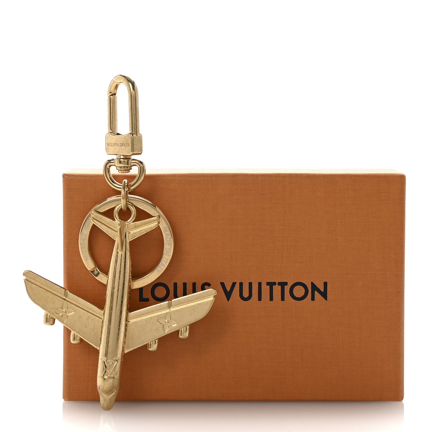 Louis Vuitton LV Plane Bag Charm Key Holder Gold 1689366