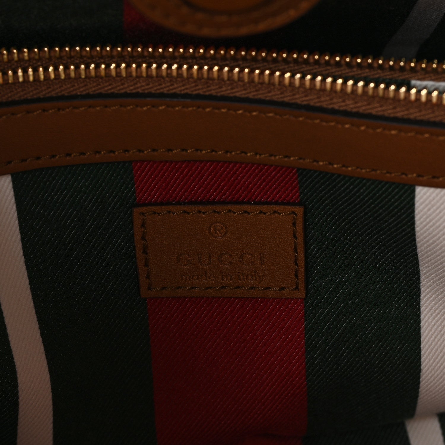 Gucci GG Supreme Monogram Emblem Medium Tote Bag Beige Dark Brown 6 of 9
