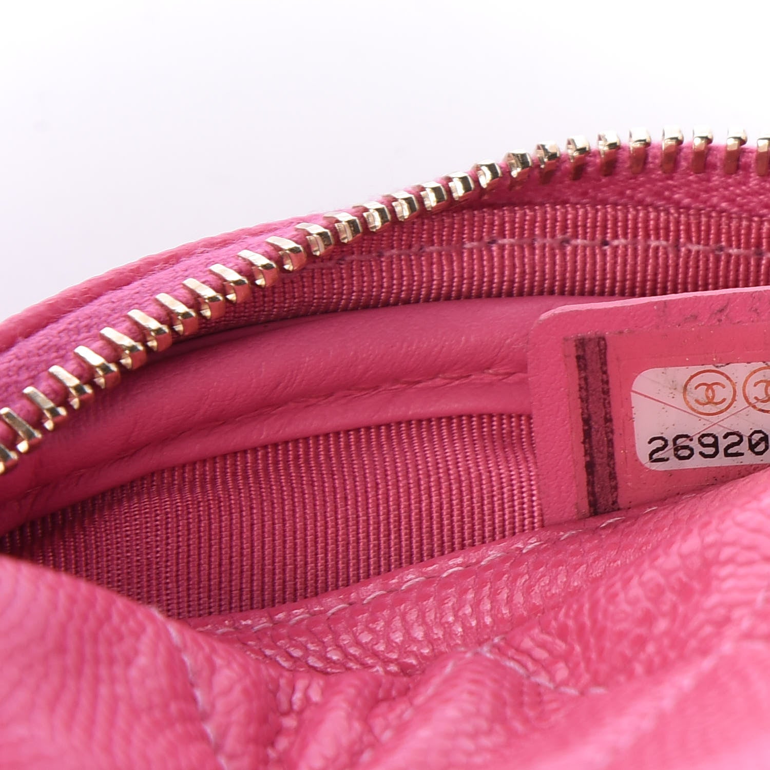 Chanel Shiny Caviar Quilted Zip Around Classic Coin Purse Pink 7 of 10