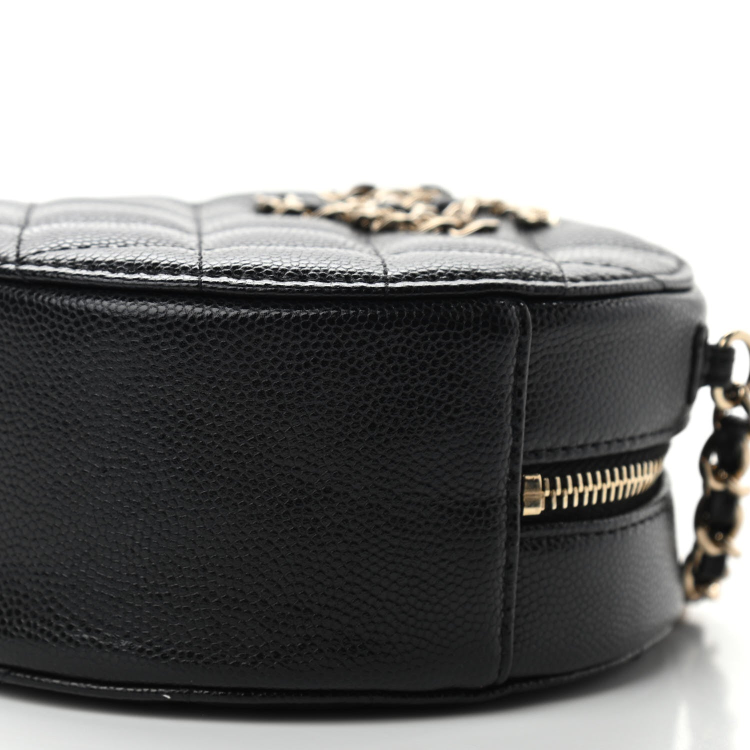 Chanel Caviar Quilted French New Wave Round Clutch With Chain Black 10 of 11