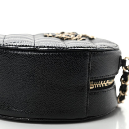Chanel Caviar Quilted French New Wave Round Clutch With Chain Black 10 of 11