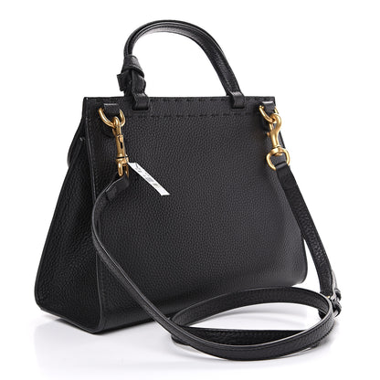 Gucci Calfskin Mini GG Marmont Top Handle Bag Black 2 of 10