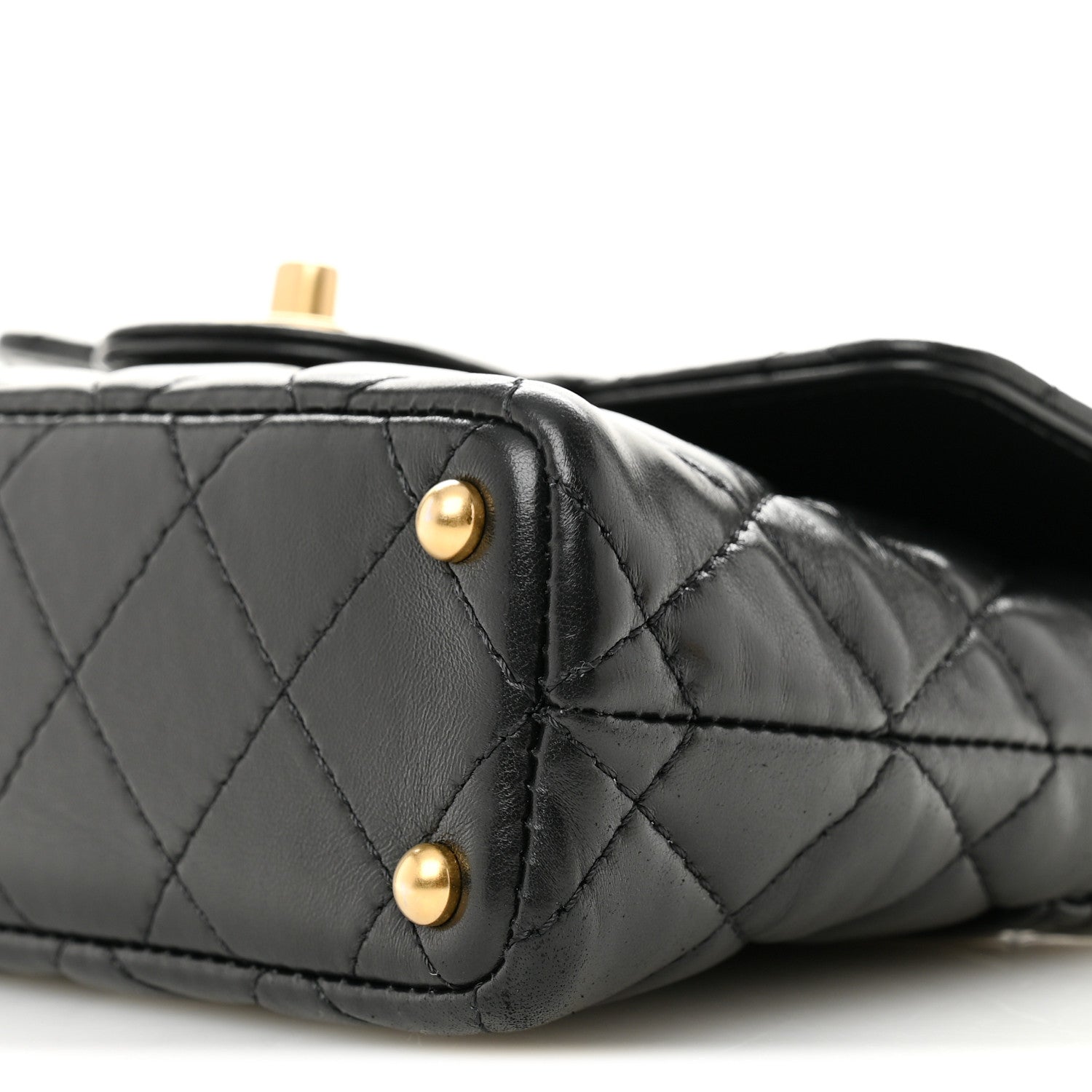 Chanel Lambskin Quilted Small Flap Top Handle Bag Black 10 of 10