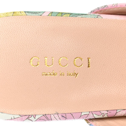 Gucci Calfskin Tiger Savanah Womens Princetown Slippers 37 Pink Green 6 of 8