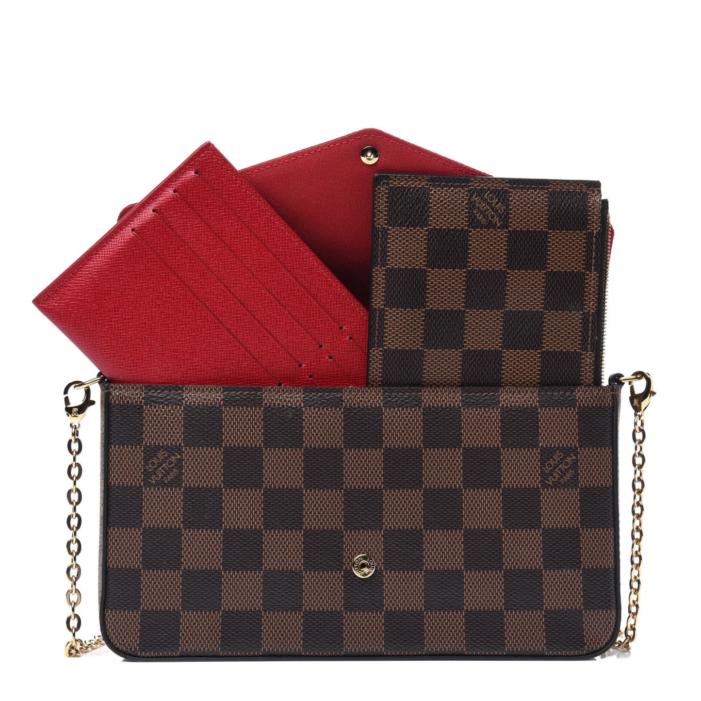 Damier Ebene Pochette Felicie Chain Wallet