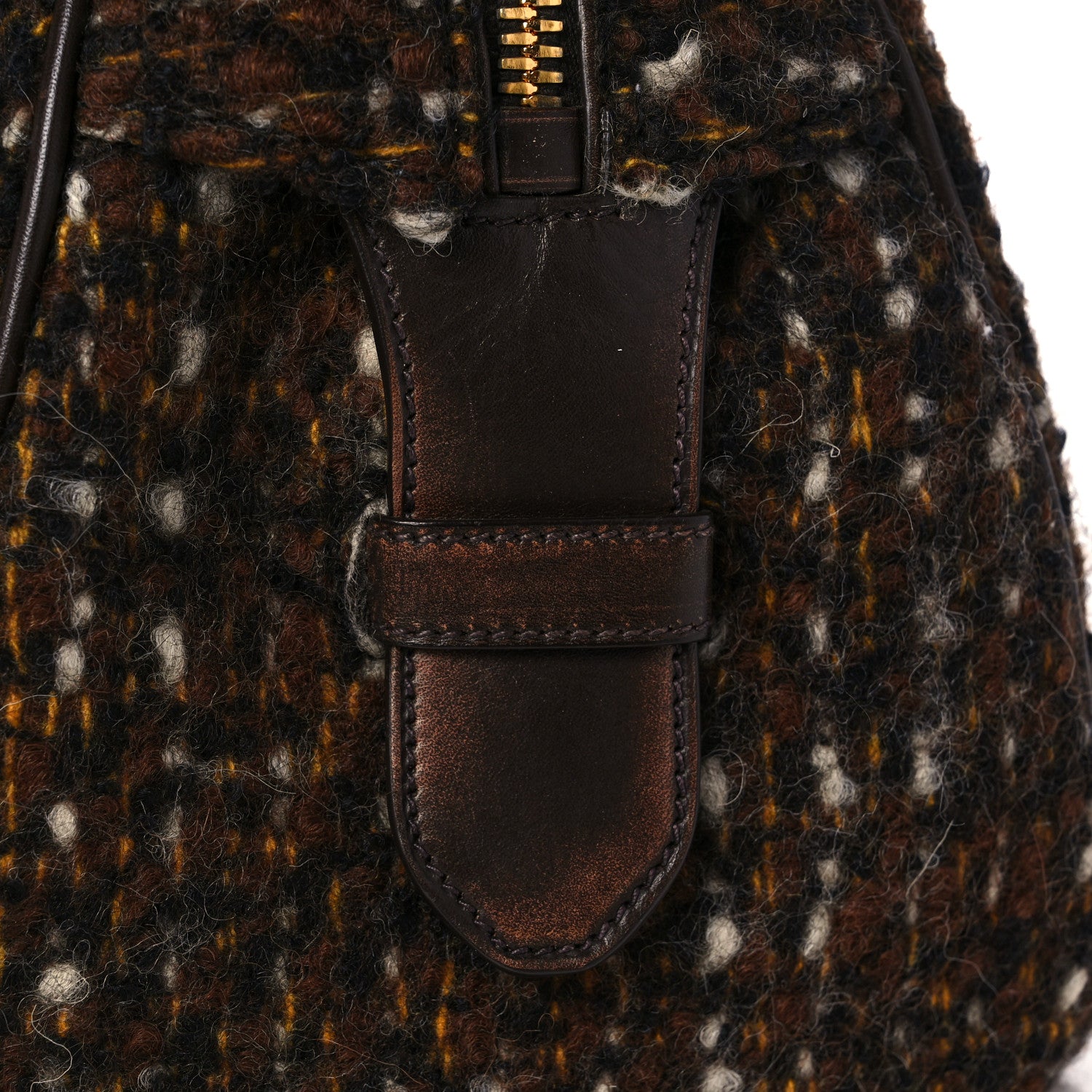 Prada Tessuto Tweed Vitello Bowling Bag Cacao Knicker 22 of 22