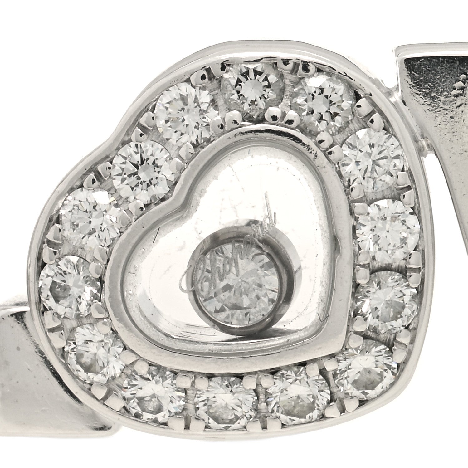 Chopard 18K White Gold Diamond Happy Diamond Love Heart Bracelet 4 of 5