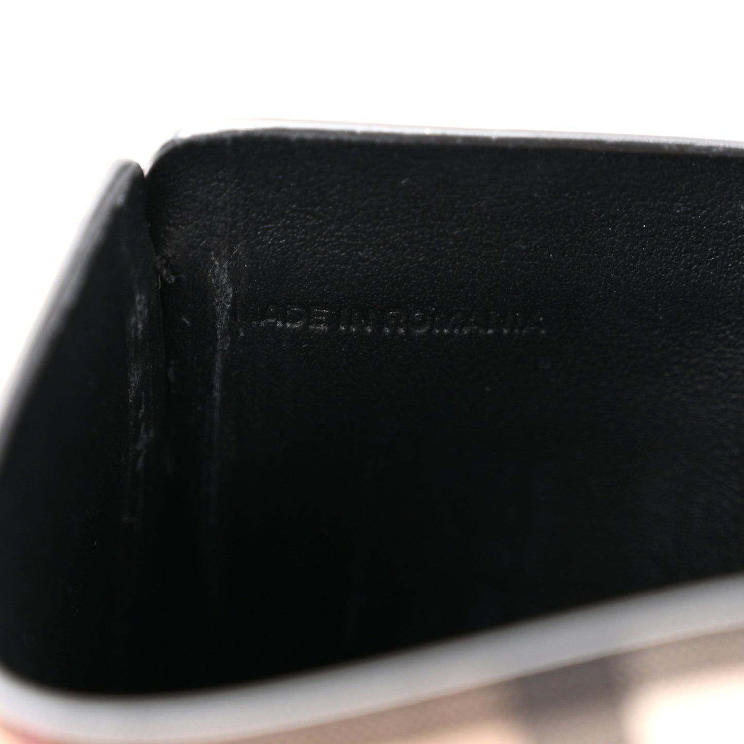 Vintage Check Calfskin Card Holder Black