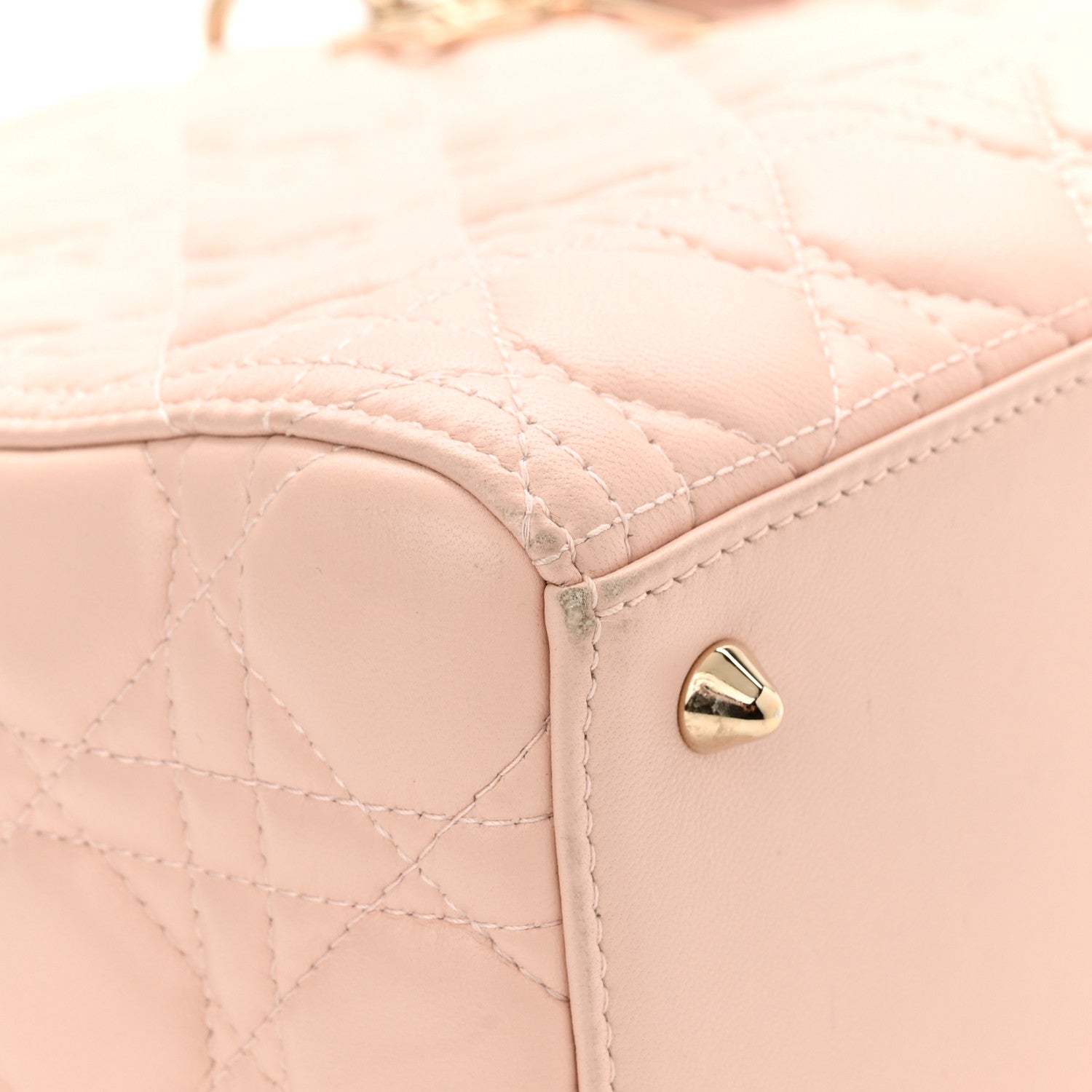 Christian Dior Lambskin Cannage Medium Lady Dior Light Pink 14 of 15