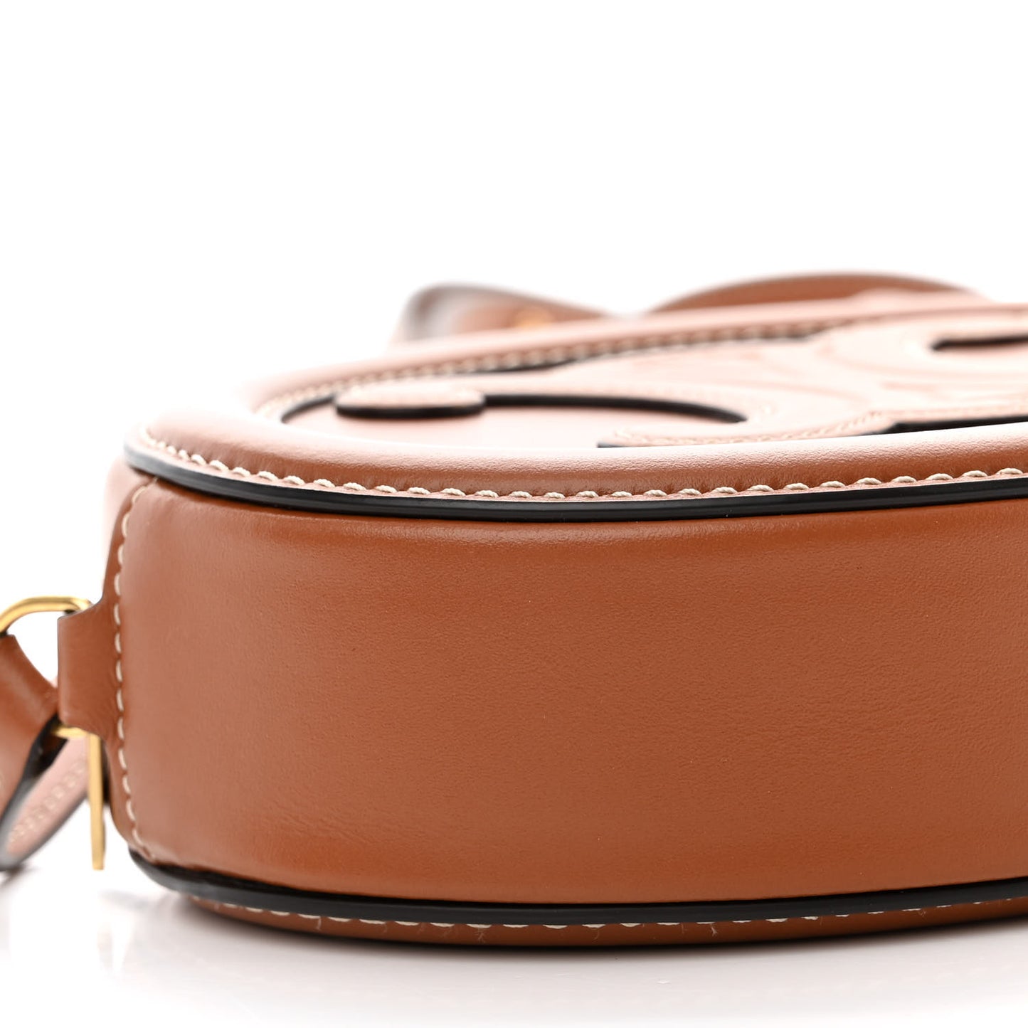 Smooth Calfskin Cuir Small Triomphe Oval Crossbody Purse Tan