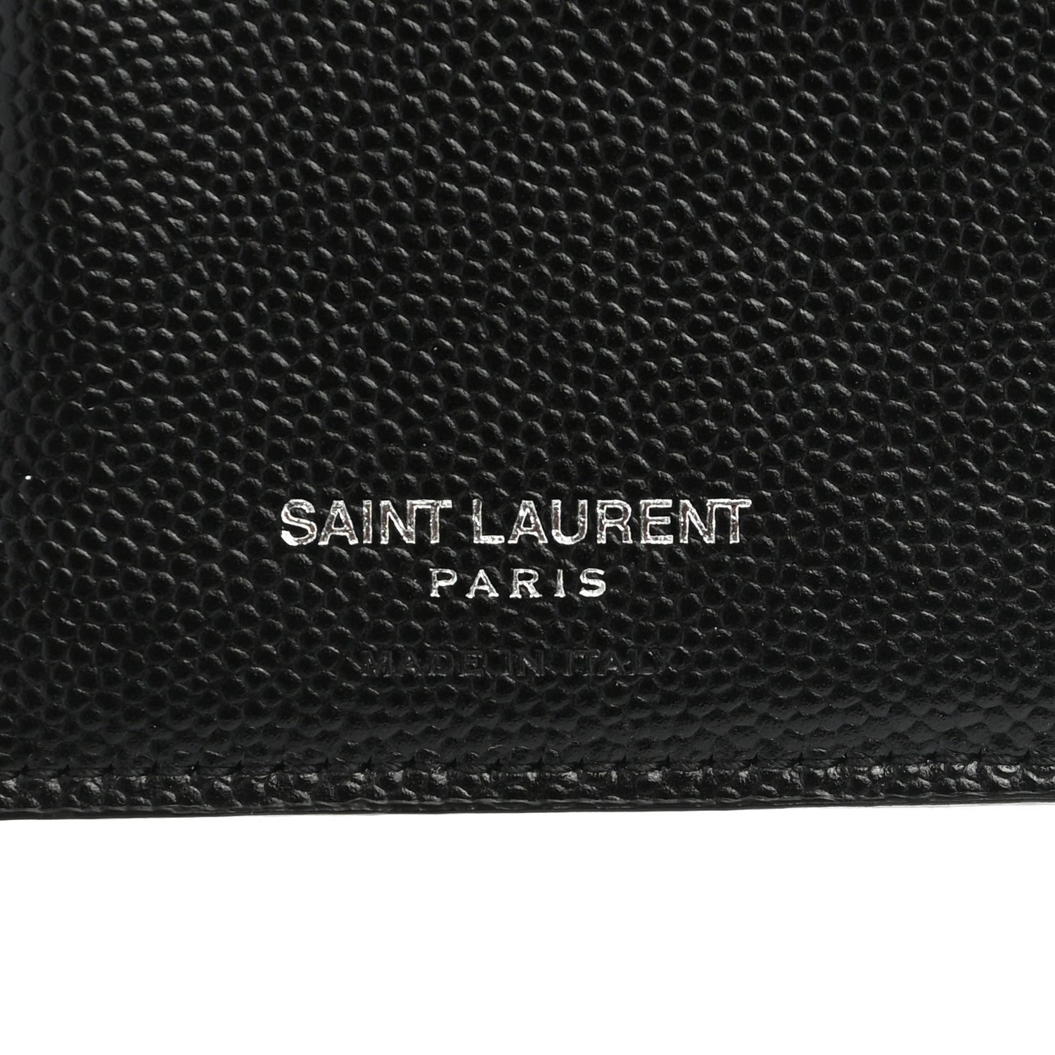 Saint Laurent Grain De Poudre Matelasse Chevron Small Monogram Passport Case Black 6 of 7