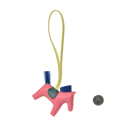Hermes Milo Lambskin Horsehair Grigri Rodeo Horse Bag Charm PM Rose Azalee Malachite Lime Celeste 2 of 4