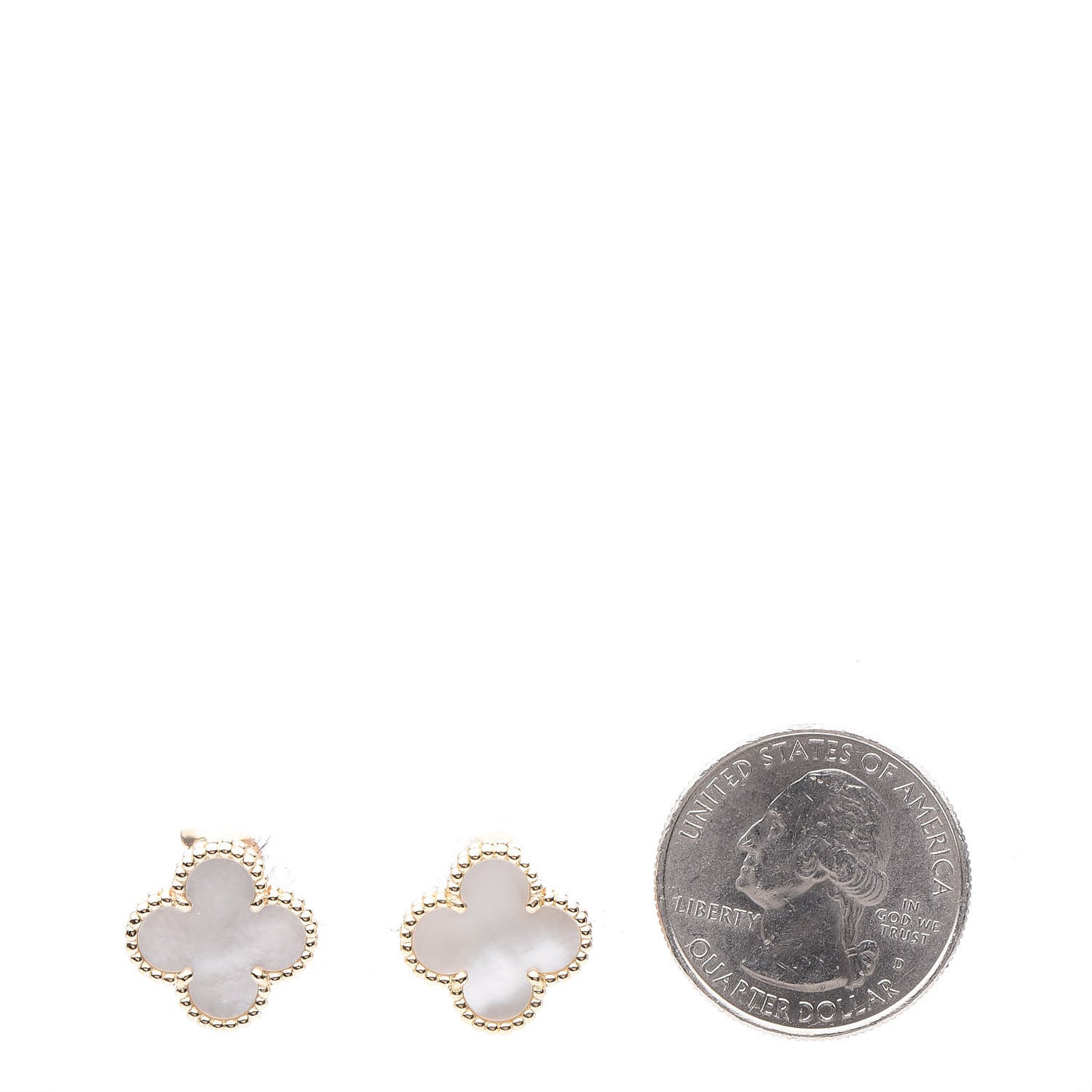 18K Yellow Gold Mother of Pearl Vintage Alhambra Earrings