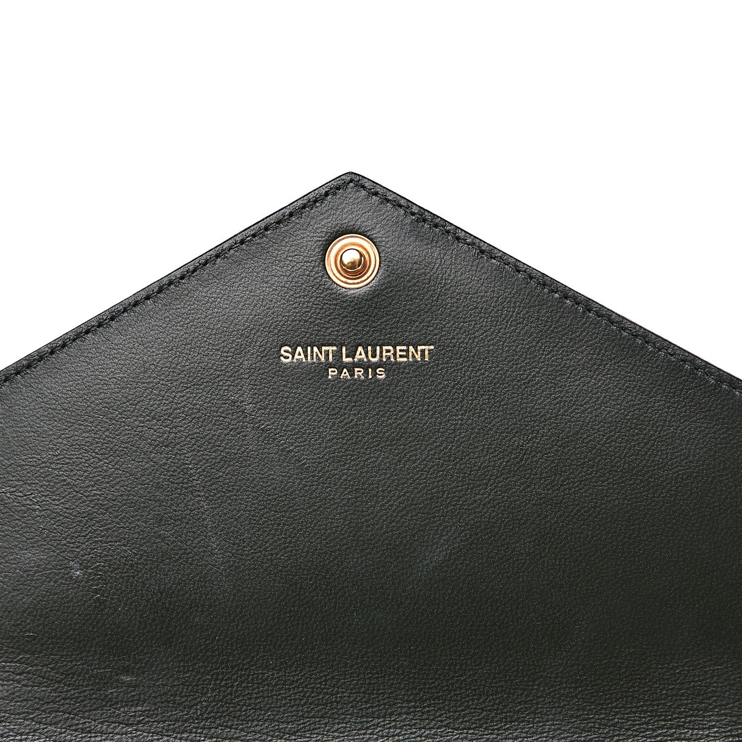 Saint Laurent Snakeskin Monogram Envelope Chain Wallet Dark Green 5 of 13