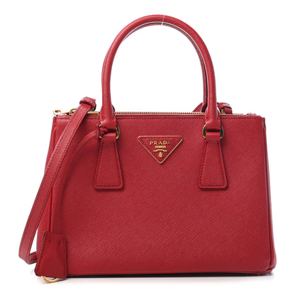 Prada Saffiano Small Galleria Double Zip Tote Fuoco 1 of 10