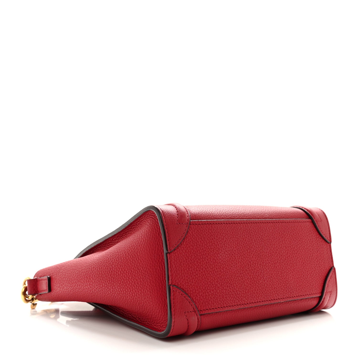 Celine Drummed Calfskin Nano Luggage Red 4 of 17